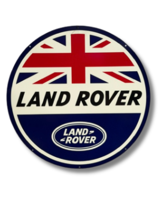 Land Rover Single Sided Retro Sign Round