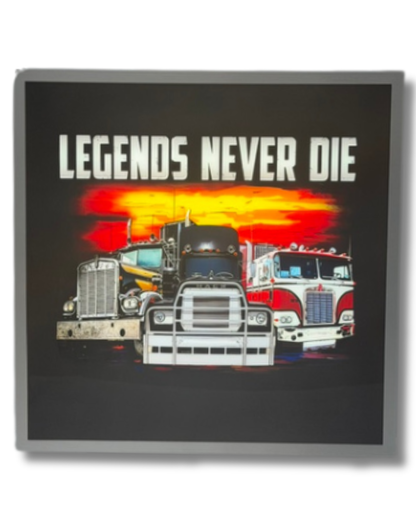 Legends Never Die Light up Sign 600 x 600MM