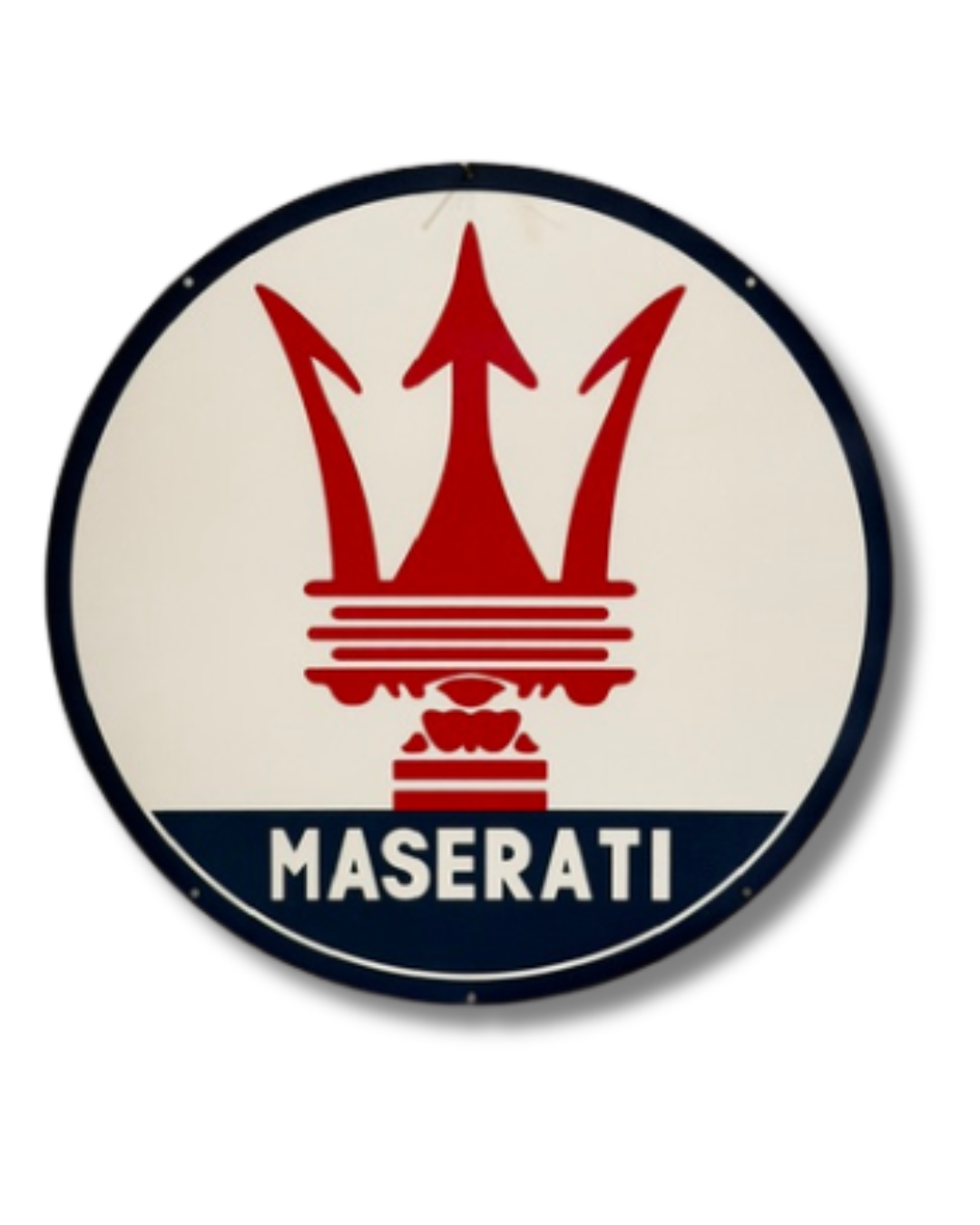 Maserati Single Sided Retro Sign Round
