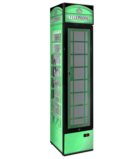 Telephone Box pastel Branded 160LT Upright Bar Fridge