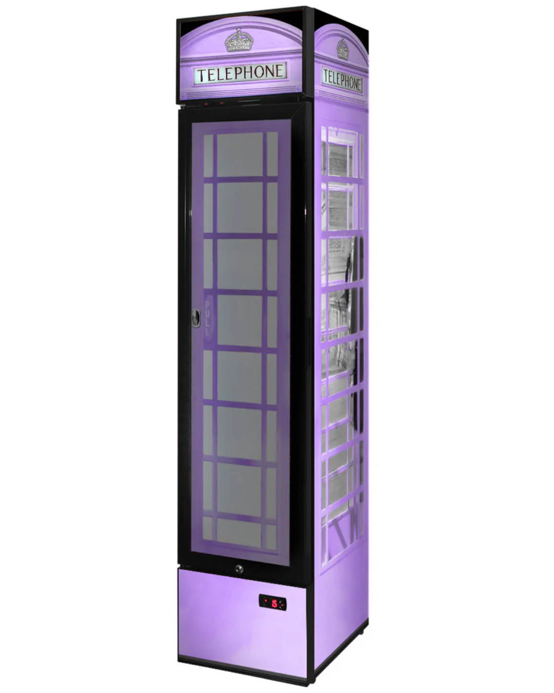 Telephone Box pastel Branded 160LT Upright Bar Fridge
