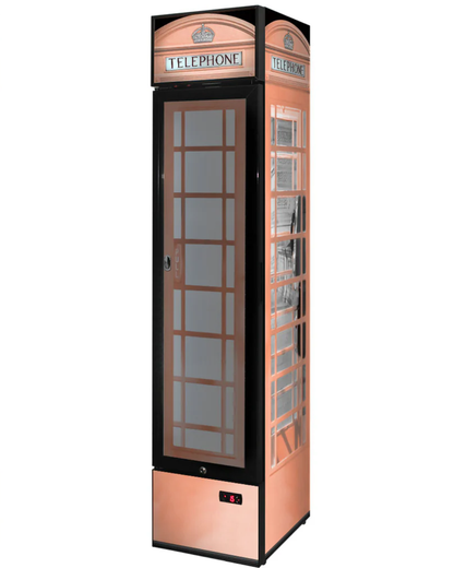 Telephone Box pastel Branded 160LT Upright Bar Fridge