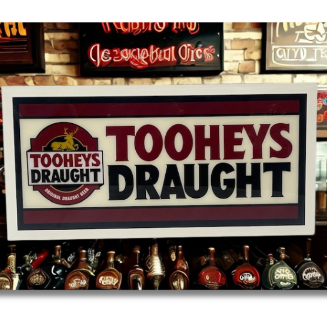 Tooheys Draught Light up Sign 600 x 300MM on wall