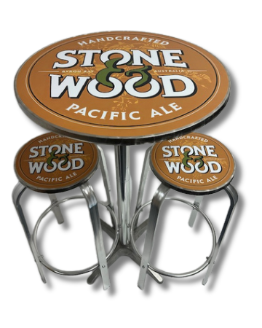 Stone & Wood Exterior Bar Stool & Table Set