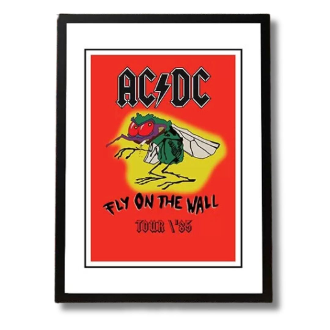 AC/DC Framed Band Poster A4 (29.7cm x 21cm) Fly On The Wall 1985 