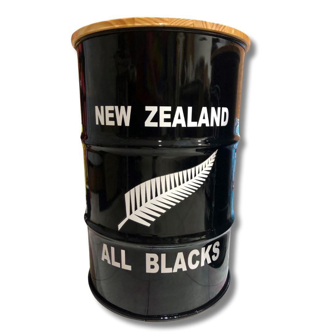 All Blacks Drum Table Drum Barrel 600MM Pine Clear Coat No Under Mount LED Lights