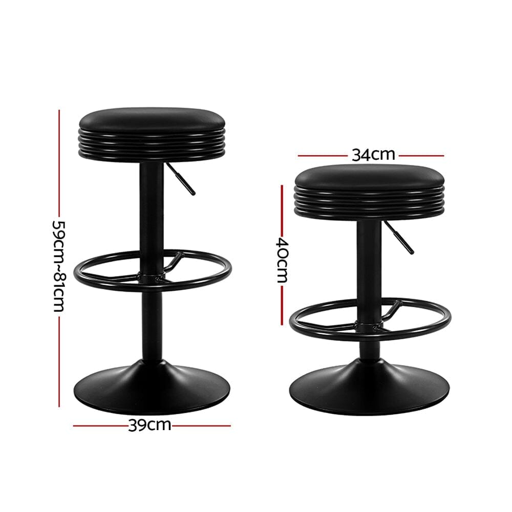 Army Black Table & Bar Stool Set Retro Bar Table Set 