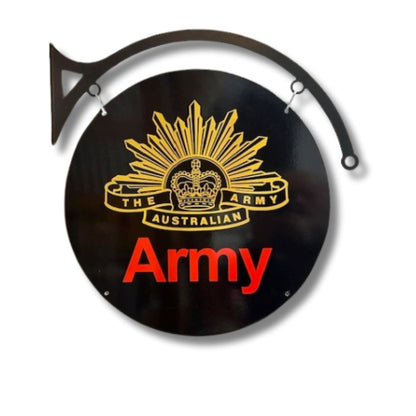 Army Hanging Sign Round Double Sided Metal Signs Australian Army 