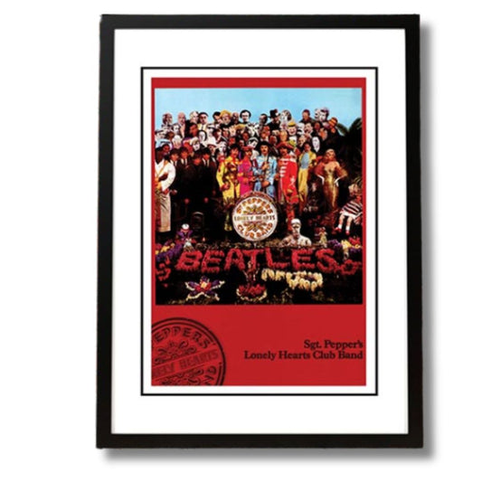 Beatles Framed Band Poster A4 (29.7cm x 21cm) Sgt Peppers Lonely Hearts Club 