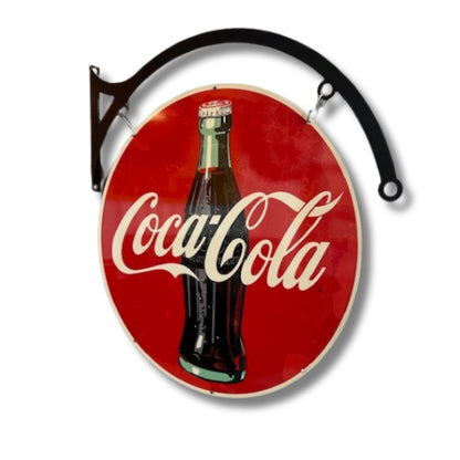 Coke Bottle Hanging Sign Round Double Sided Metal Signs 