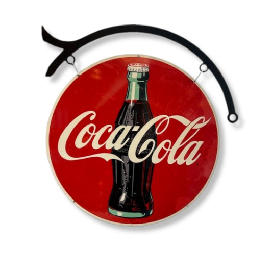 Coke Bottle Hanging Sign Round Double Sided Metal Signs 