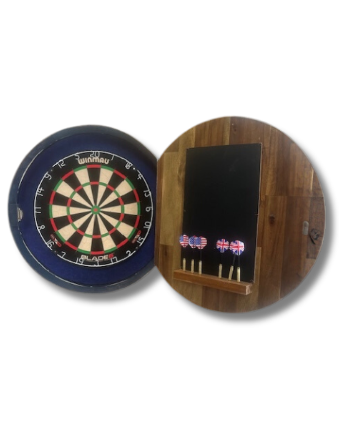 Barrel Head Dartboard Cabinet Custom Artwork