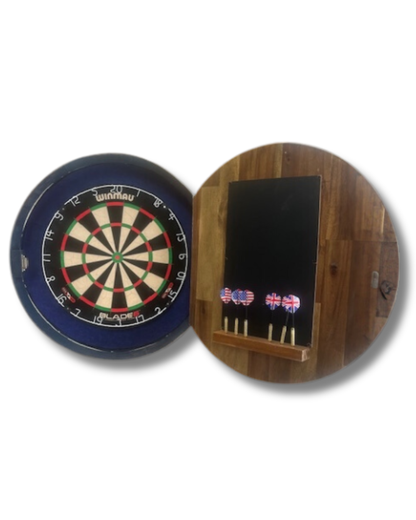 Barrel Head Dartboard Cabinet Custom Artwork