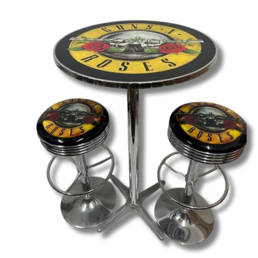 Guns N Roses Bar Table & Stool Set Retro Bar Table Set 