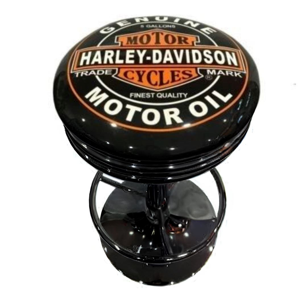 Harley Davidson Motor Oil Retro Bar Stool Retro Bar Stools Black 