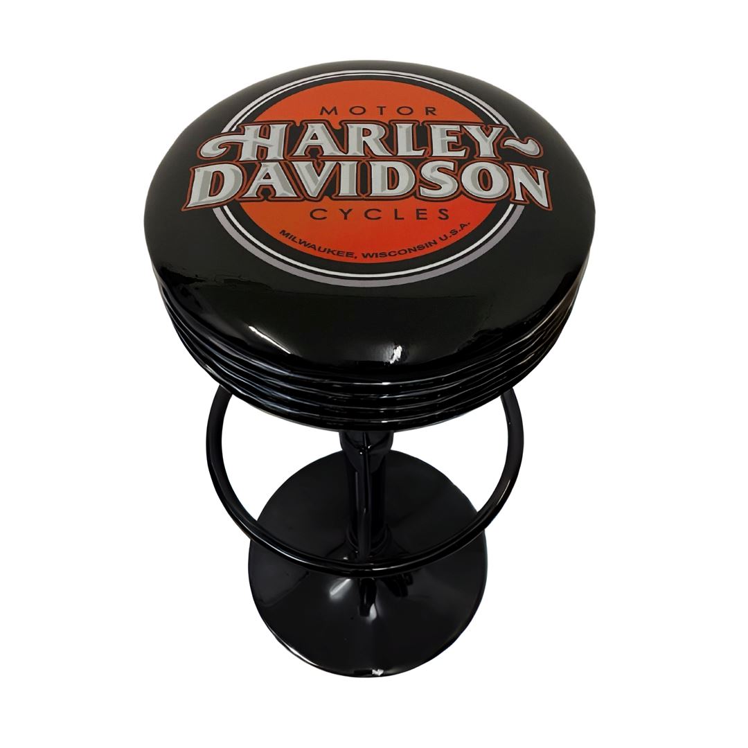 Harley Scroll Retro Bar Stool Retro Bar Stools Black 