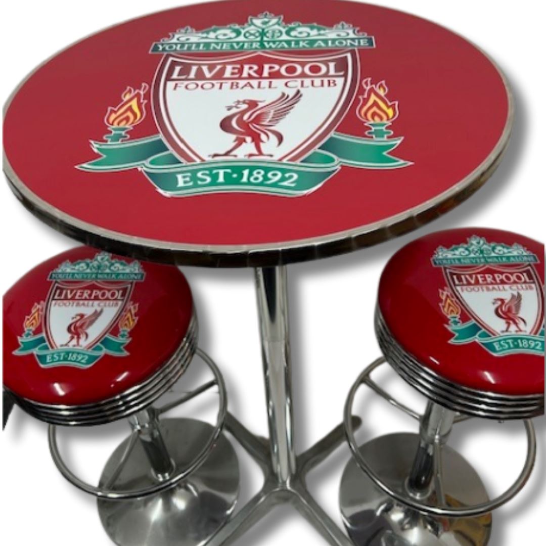 Liverpool FC Bar Table & Stool Set Retro Bar Table Set 
