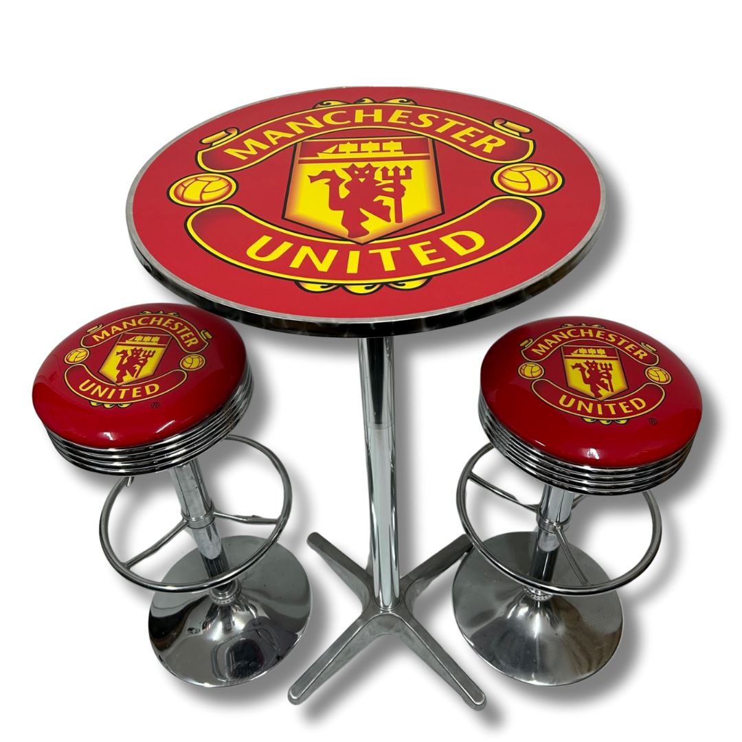 Man United Bar Table & Stool Set Retro Bar Table Set 