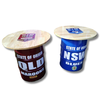 NSW Blues State of Origin Drum Table Drum Barrel 