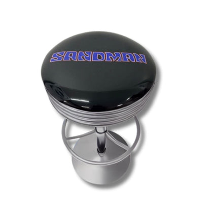 Sandman Retro Bar Stool Retro Bar Stools Chrome Blue Writing 