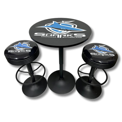 Sharks Black Table & Bar Stool Set Retro Bar Table Set 