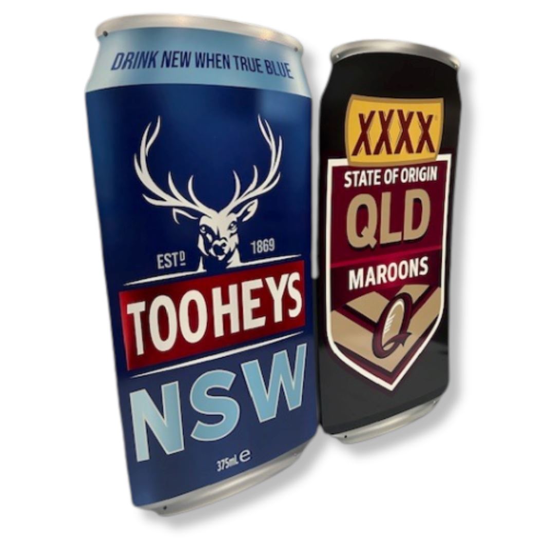 State of Origin 3D Beer Can Sign Metal Signs 