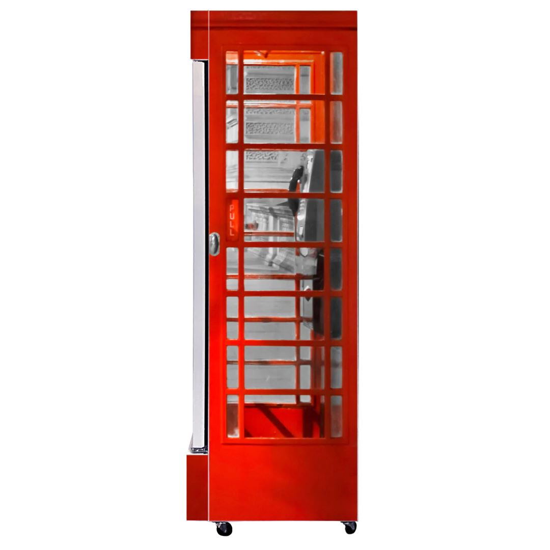 Telephone Box Red Branded 370LT Upright Bar Fridge Refrigerators 