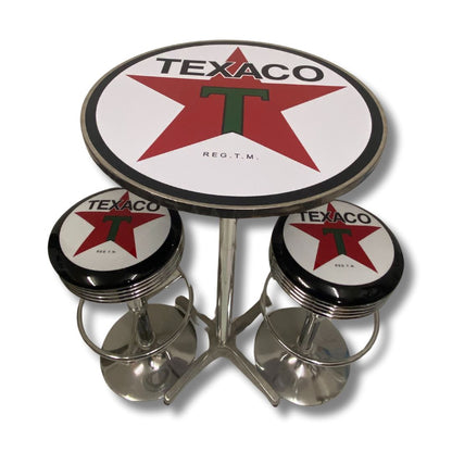 Texaco Bar Table & Stool Set Retro Bar Table Set 