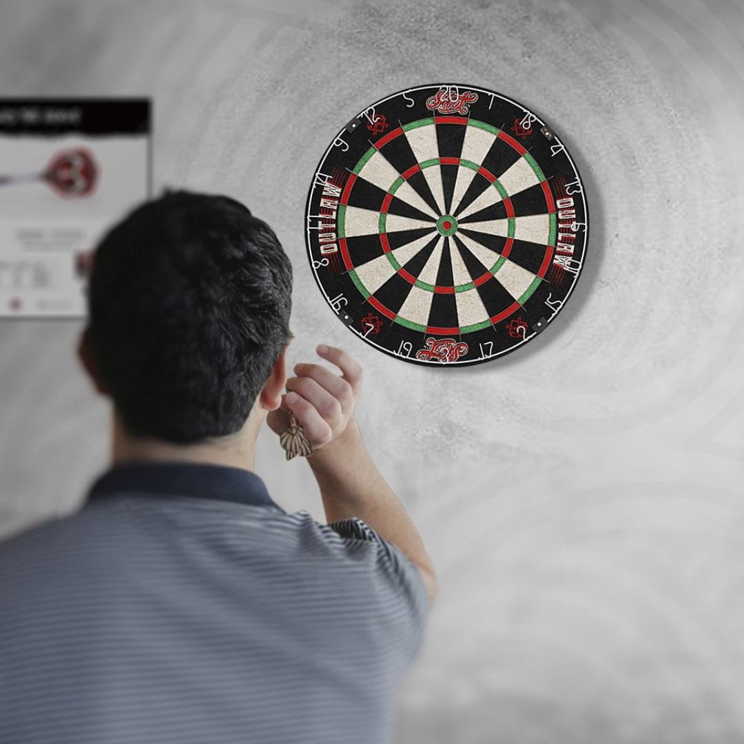 Man Cave In Red Dart Board and Cabinet Set Dartboard Set 