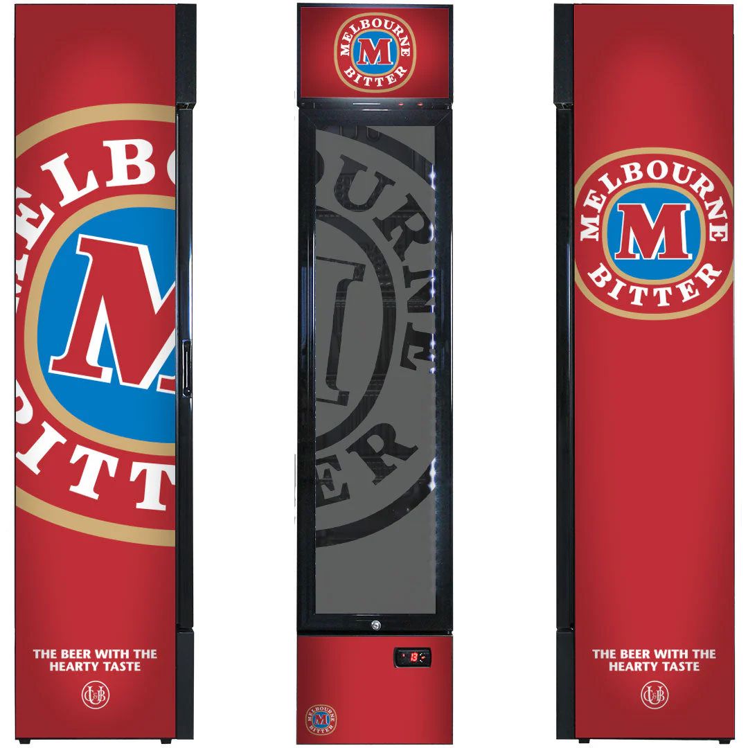 Melbourne Bitter Branded 160LT Upright Bar Fridge Refrigerators 