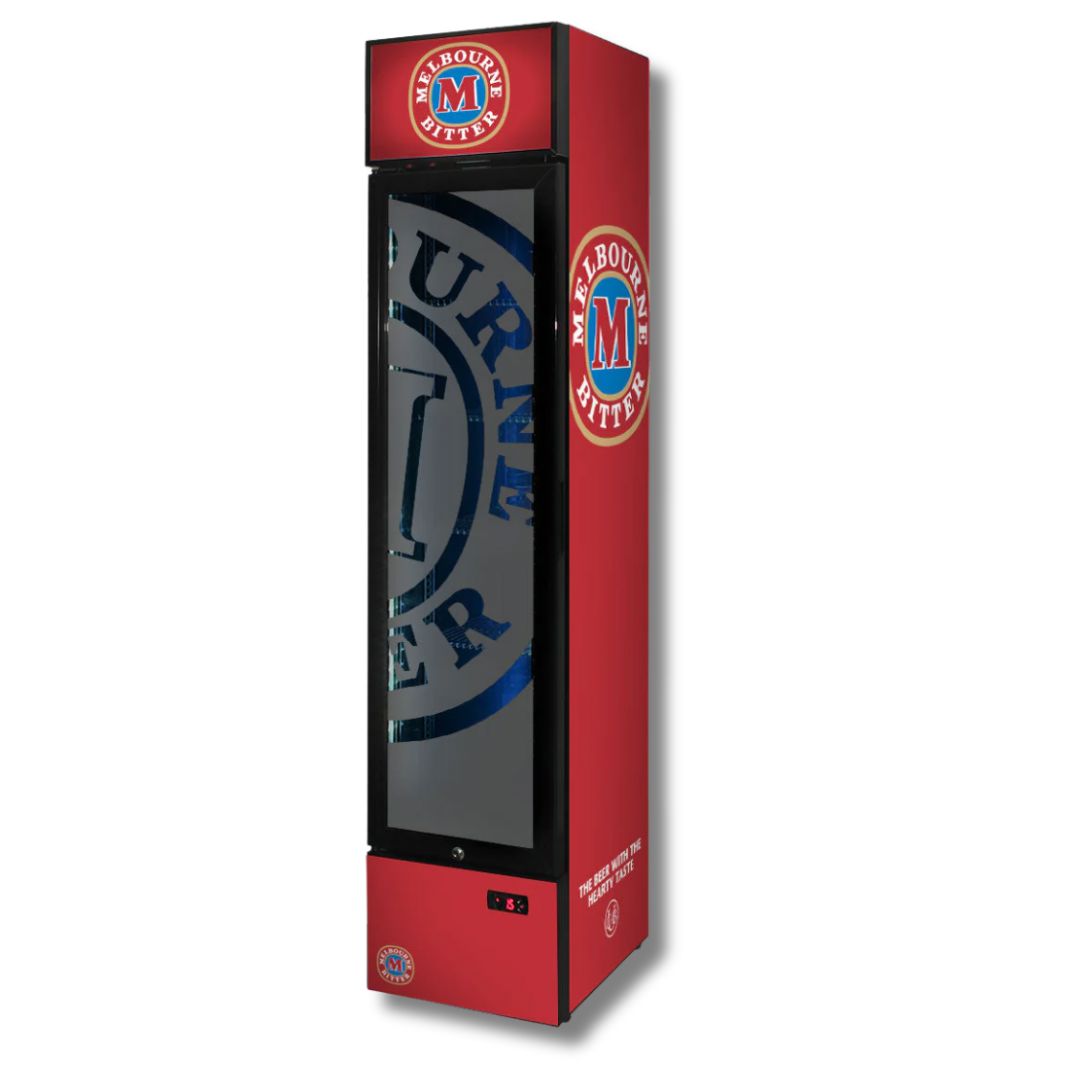 Melbourne Bitter Branded 160LT Upright Bar Fridge Refrigerators 