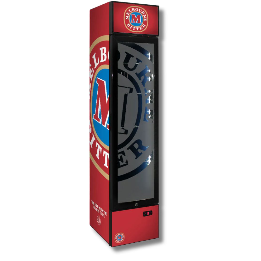 Melbourne Bitter Branded 160LT Upright Bar Fridge Refrigerators 