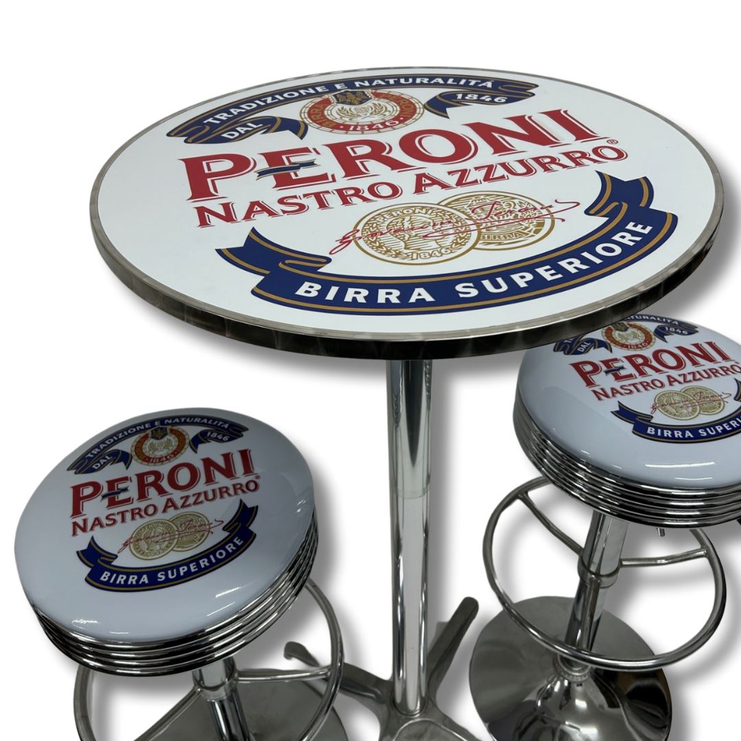 Peroni Bar Table & Stool Set Retro Bar Table Set 