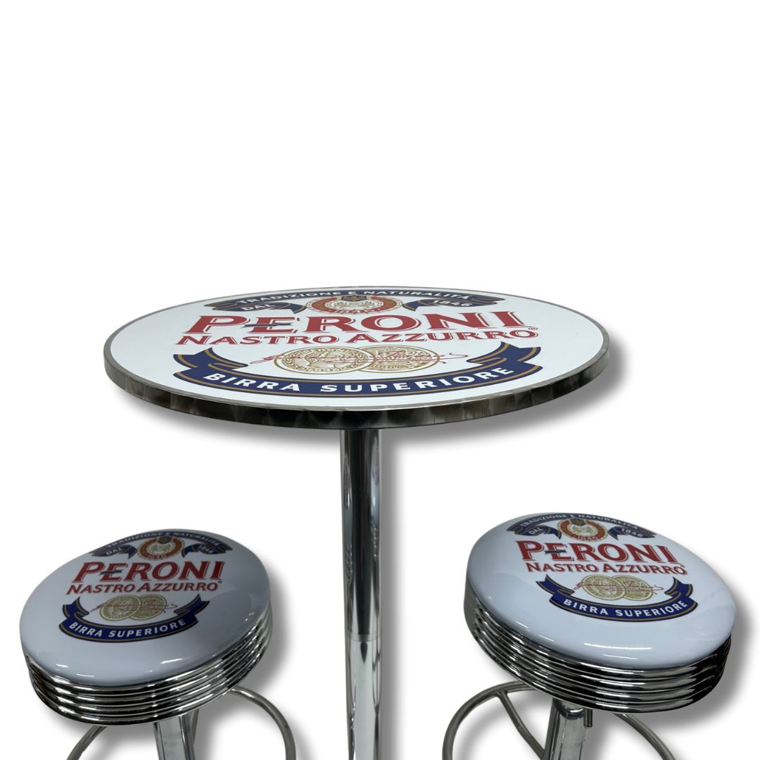 Peroni Bar Table & Stool Set Retro Bar Table Set 