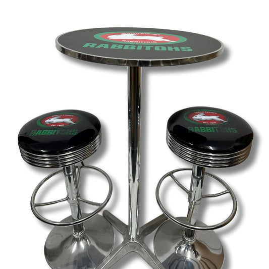 Rabbitohs Bar Table & Stool Set Retro Bar Table Set 