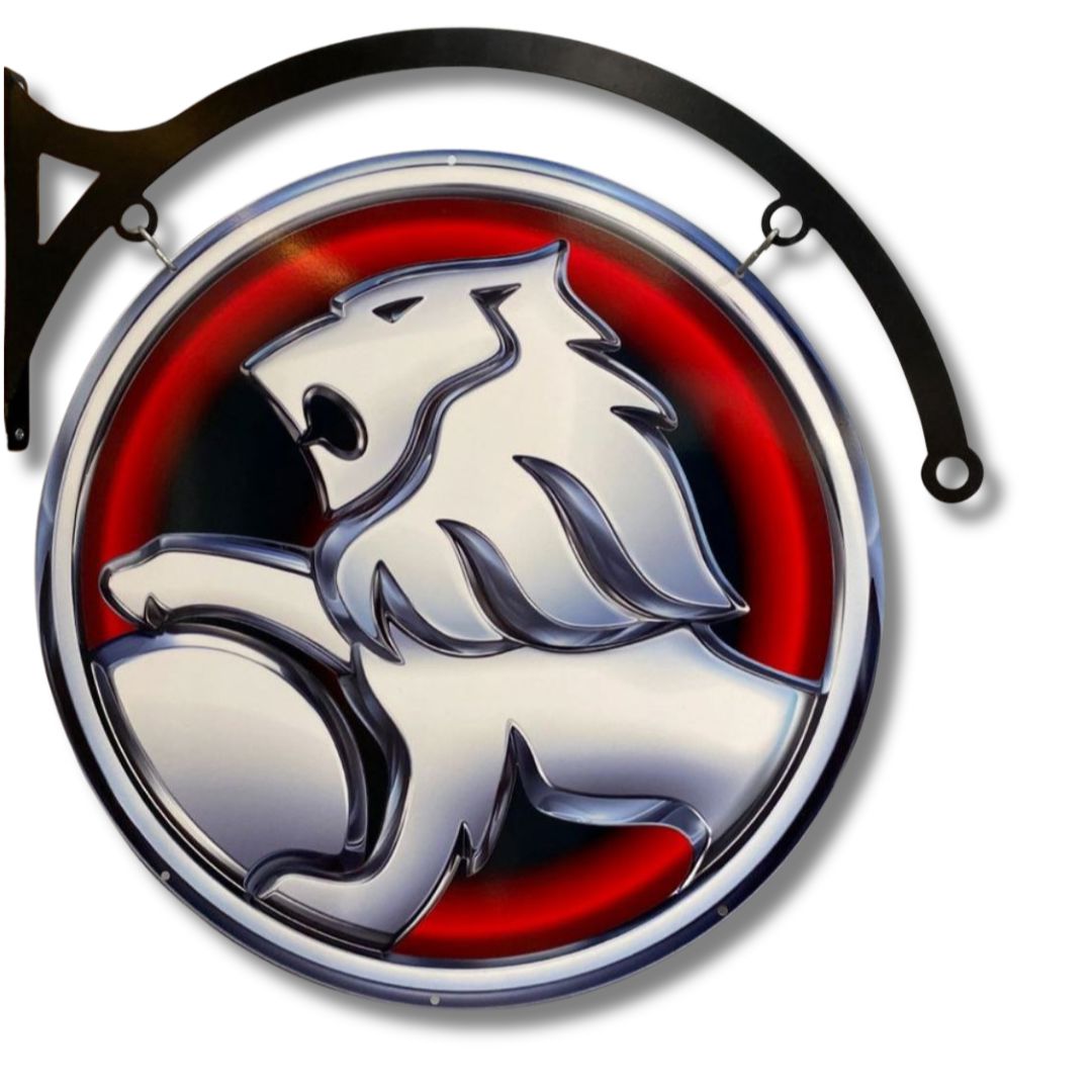 Holden Red Lion Sign Double Sided Round Metal Signs 