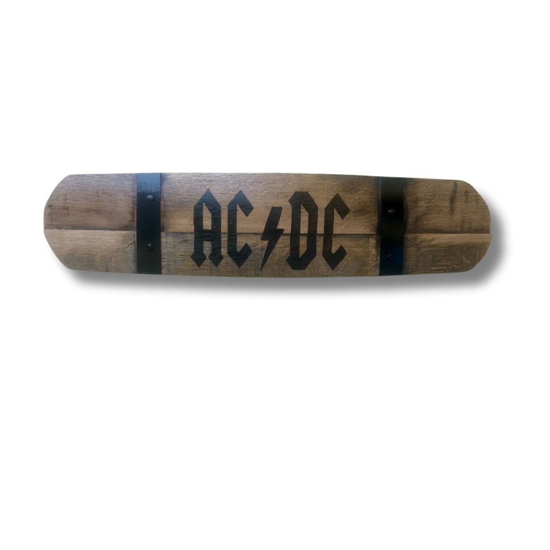 AC/DC Wine Barrel Stave Wall Sign | The Dens