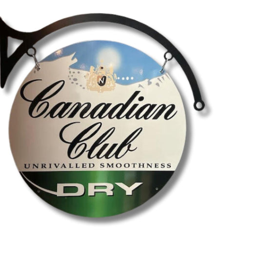 Canadian Club Sign Round Double Sided Metal Signs 