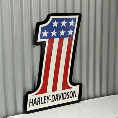 Harley 1 Flag Wall Sign Metal Signs 