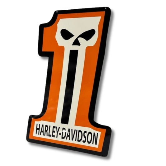 Harley 1 Orange Wall Sign Metal Signs 
