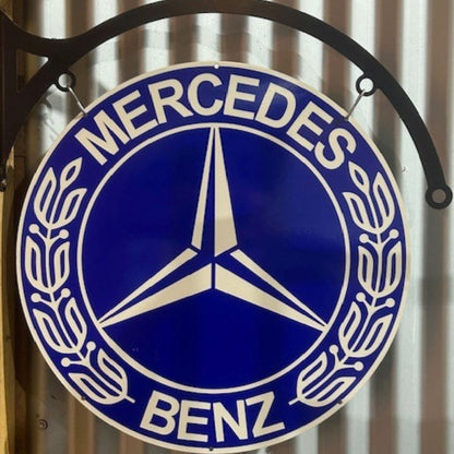 Mercedes Classic Sign Round Double Sided Metal Signs 