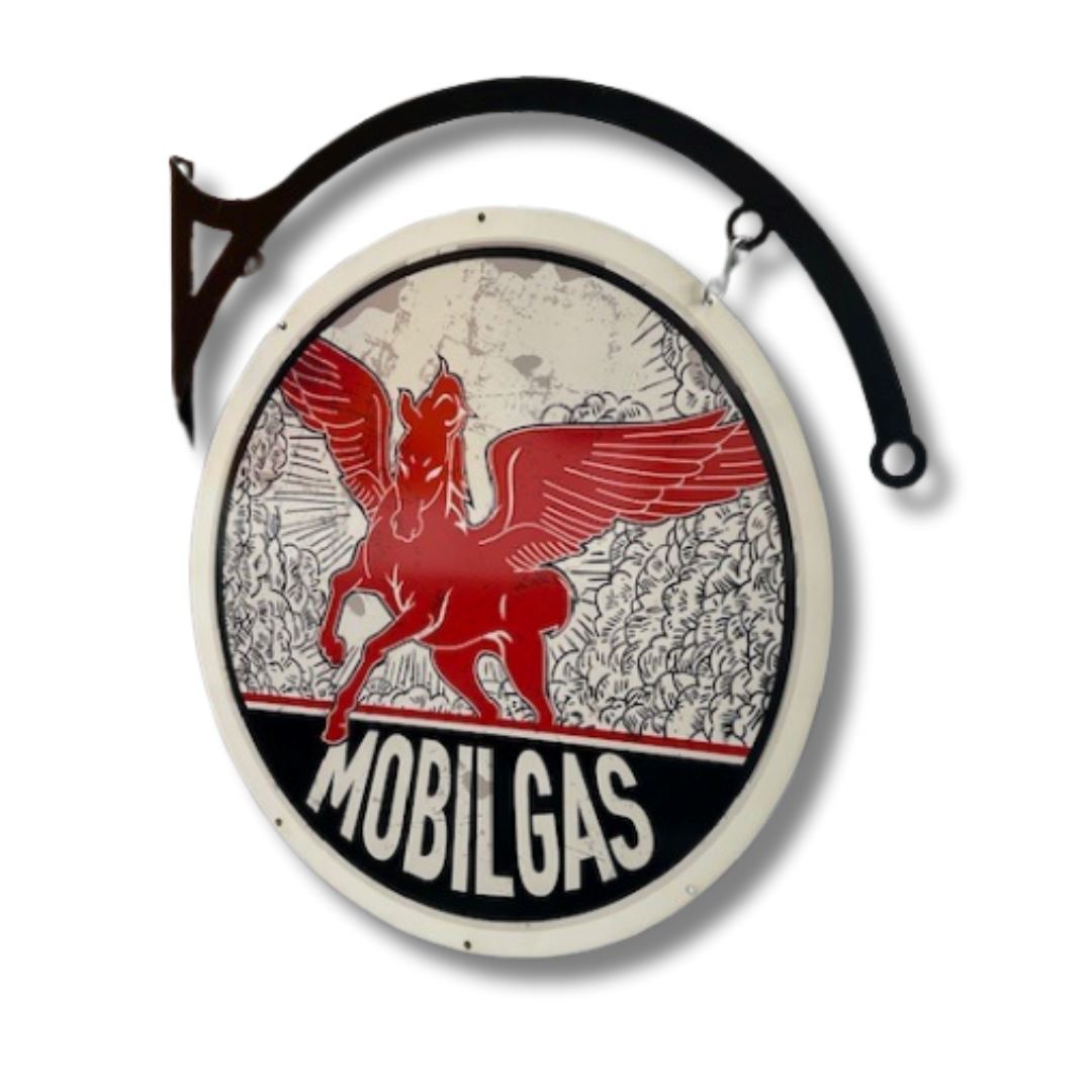 Pegasus Mobil Sign Round Double Sided Metal Signs 