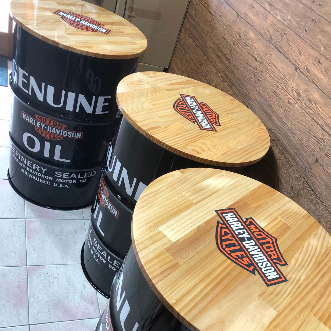 Harley Drum Table Black Genuine Oil Drum Barrel 