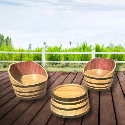 Custom Wine Barrel Coffee Table & Chair Set Wine Barrel Coffee Table 