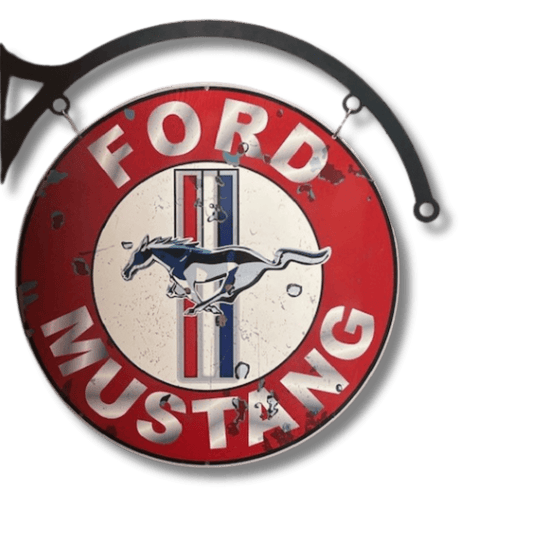 Ford Mustang Hanging Sign Double Sided Metal Signs 