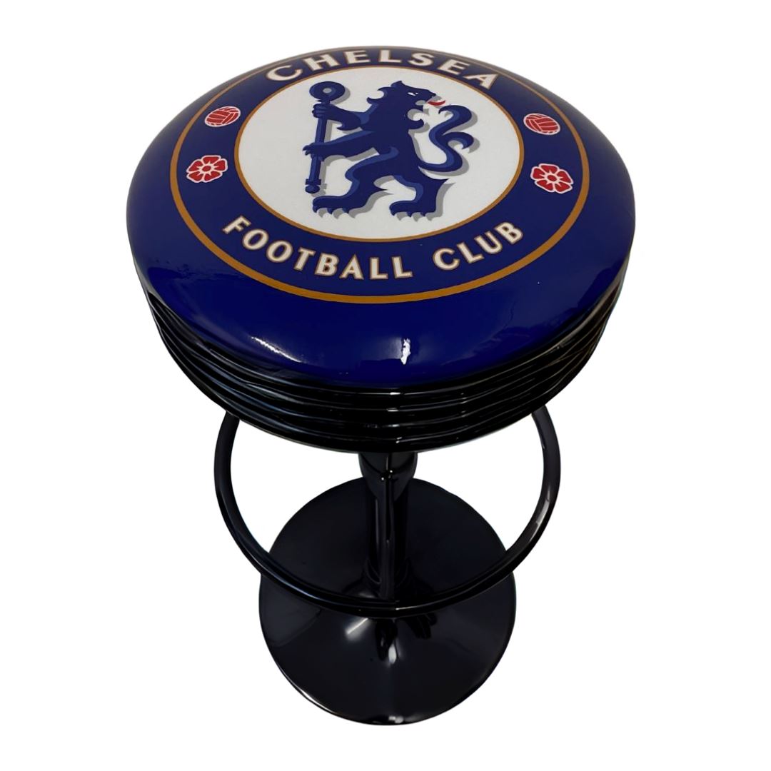 Chelsea FC Retro Bar Stool Retro Bar Stools Black 