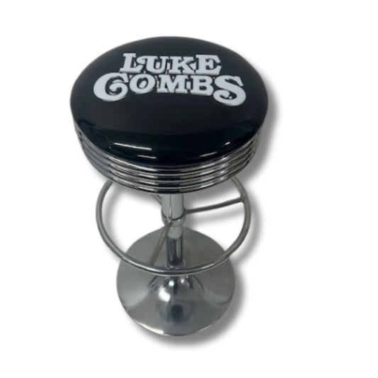 Luke Combs Premium Retro Bar Stool Retro Bar Stools Chrome 