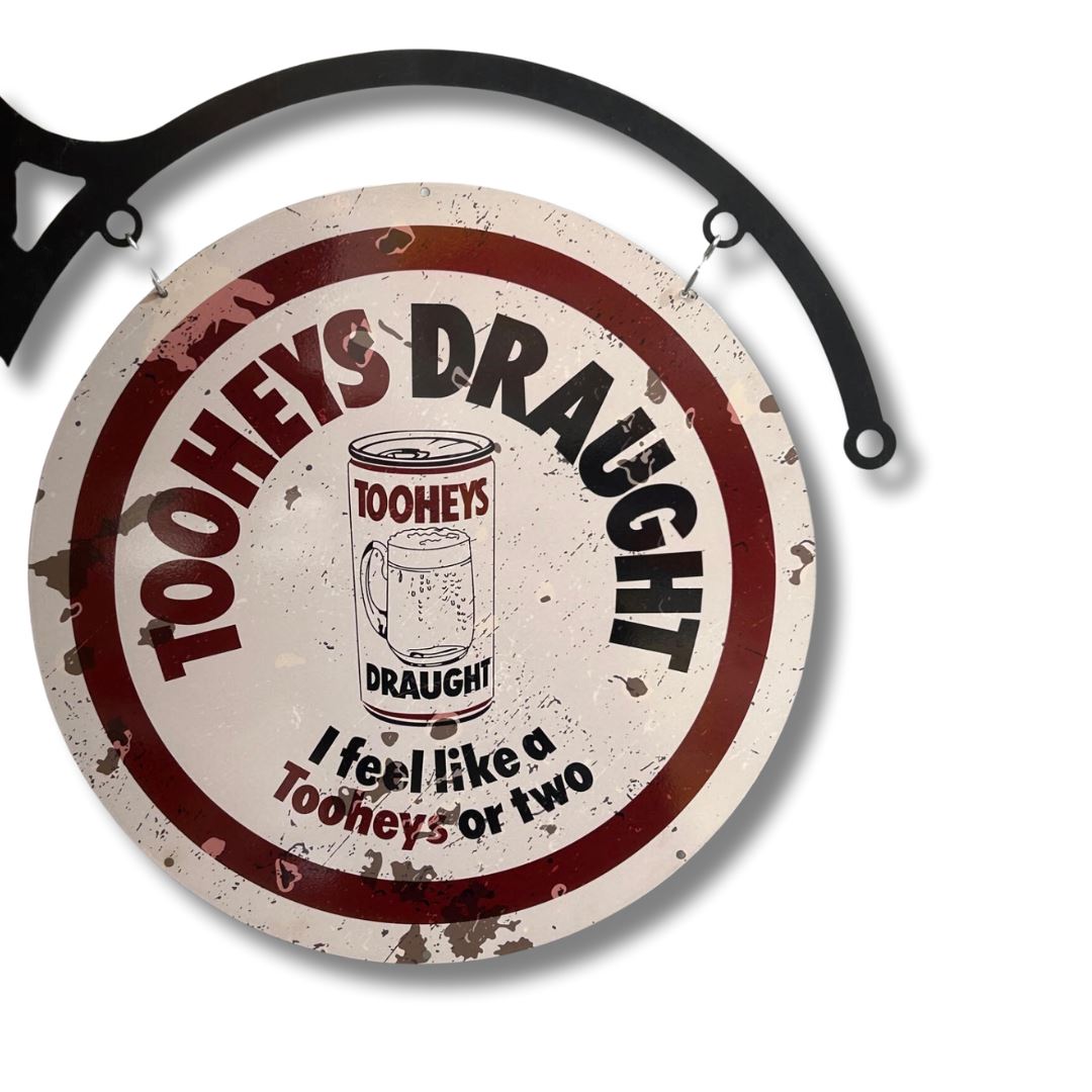 Tooheys Draught Sign Round Double Sided Metal Signs 