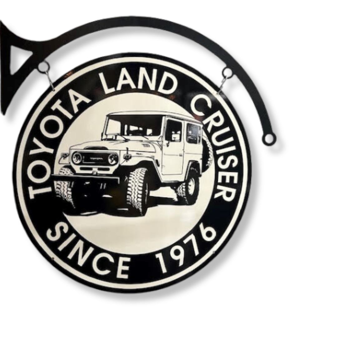 Toyota Landcruiser Sign Round Double Sided Metal Signs 