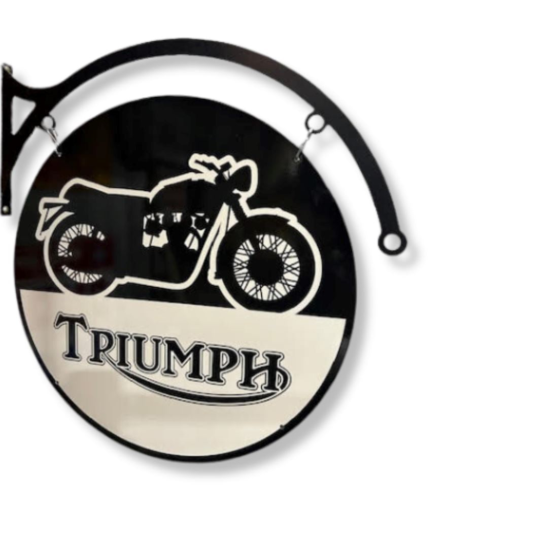 Triumph Classic Sign Round Double Sided Metal Signs 